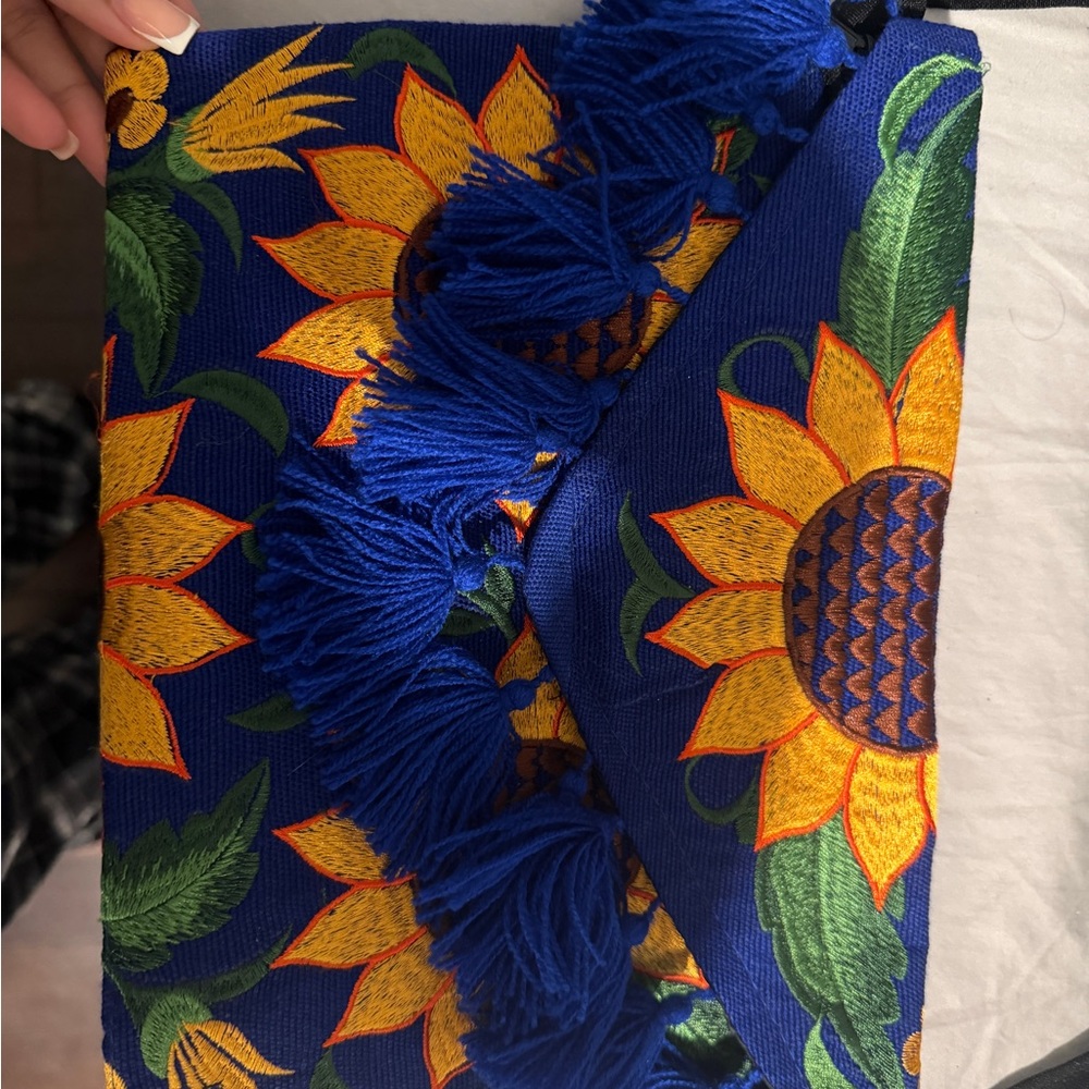 Vibrant Sunflower Embroidered Cross Body